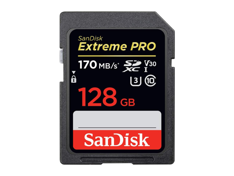 Sandisk 128GB SDXC Extreme Pro odczyt: 170MB/s/ 90MB/s